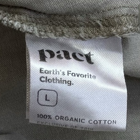 Pact 100% Organic Cotton Chambray Button Down Shirt Dress Color Seagrass L - Picture 9 of 11